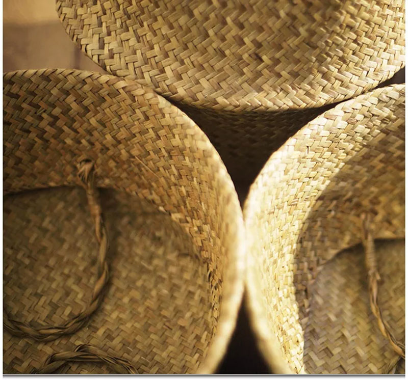 OEM ODM custom Handmade folding seagrass Storage Basket