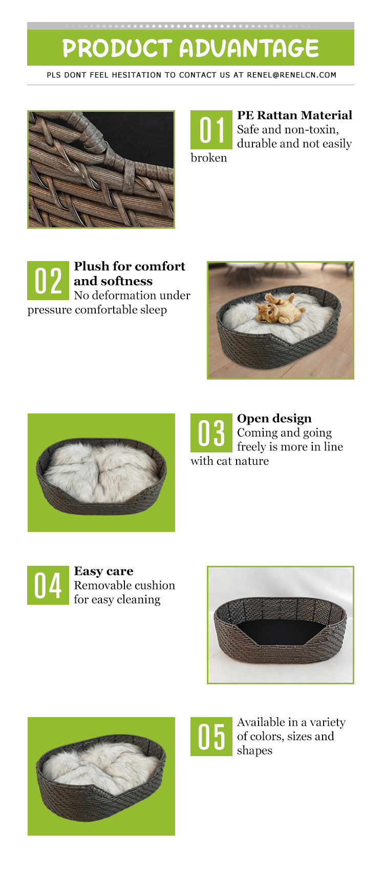Woven Comfortable  Plush Pet Bed  GL-1368 PC