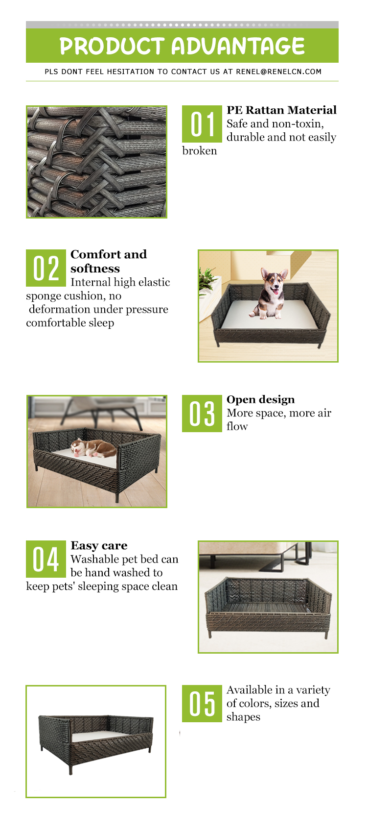 Woven Comfortable  Plush Pet Bed  GL-1372 PC