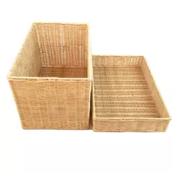 Large Boxes High Quality Natural Rattan Storage Box with Lid