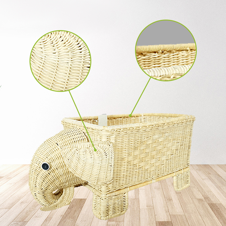 Decorative Rattan Elephant Magazine Rack Multifunction Storage BasketGL-0161 PC