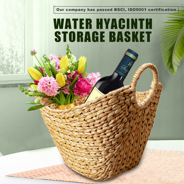 Water Hyacinth Weaving Storage Basket GL-0198 PC