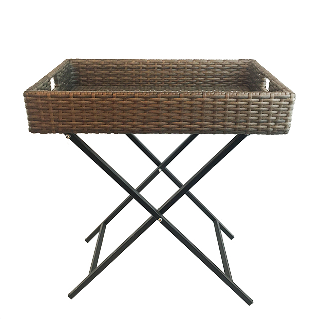 PE Rattan Weaving Butler Rattan Tray Table Outdoor Butler Tray GL-1141 PC