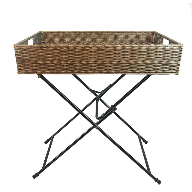 PE Rattan Weaving Butler Rattan Tray Table Outdoor Butler Tray GL-1141 PC