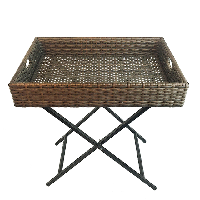 PE Rattan Weaving Butler Rattan Tray Table Outdoor Butler Tray GL-1141 PC