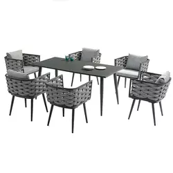 Modern style PE rattan furniture suit Restaurant patio garden furniture