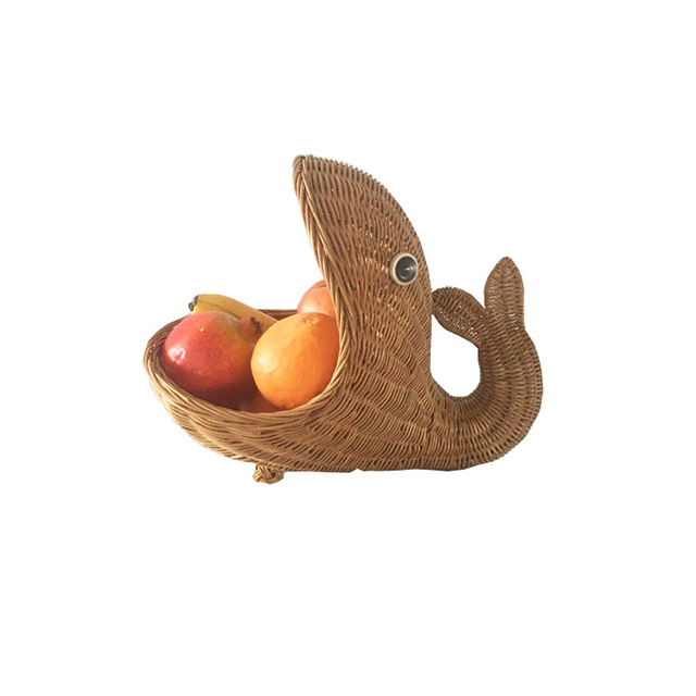 Natural Rattan Whale Shaped Storage Basket GL-0849 PC