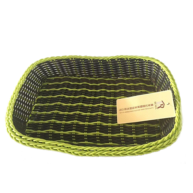 PE Rattan Green And Brown Storage Tray GL-0011 PC