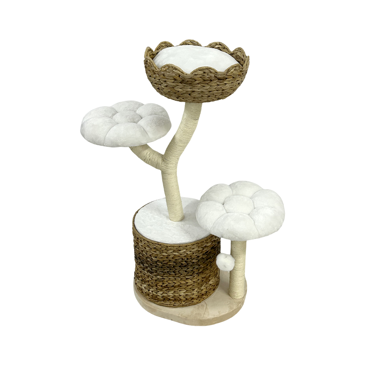 YLCW-0569 Luxury Cat tree with Banana Leaf made cat cave