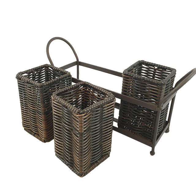 Woven Cutlery Caddy Storage Basket GL-0467 PC