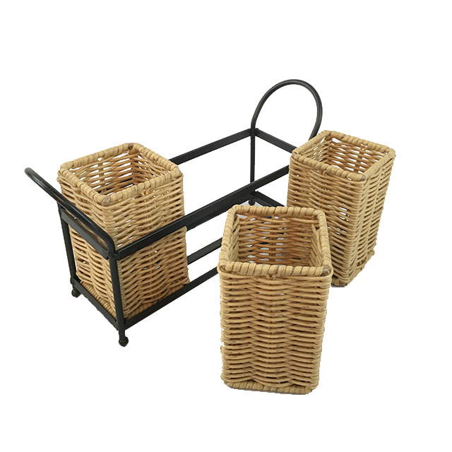 Woven Cutlery Caddy Storage Basket GL-0467 PC