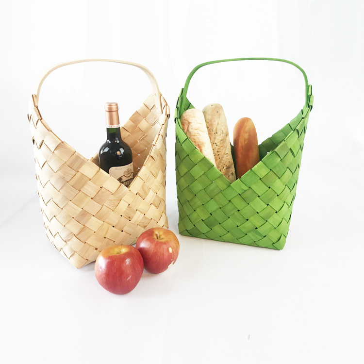 Wooden Chip Woven Storage Basket GL-0827 PC